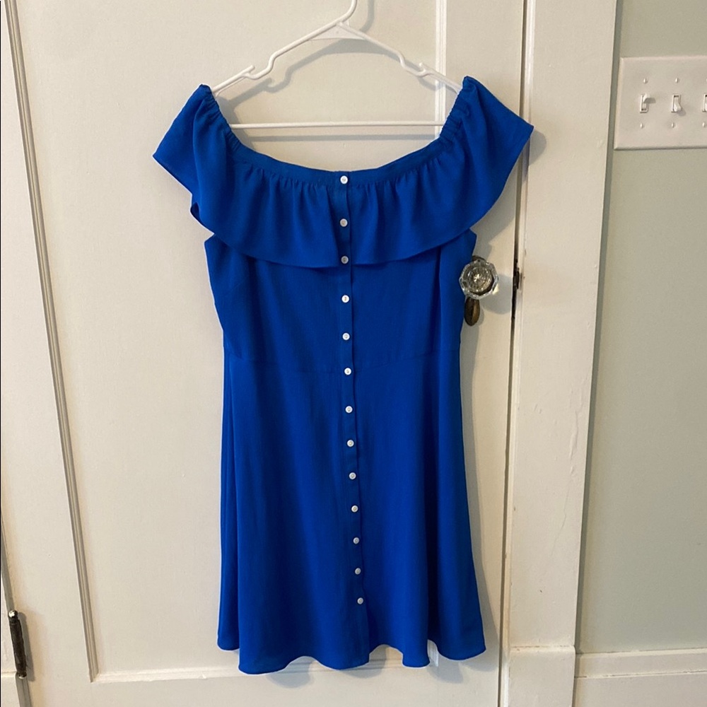 Elegant Blue Off-Shoulder Women's Top